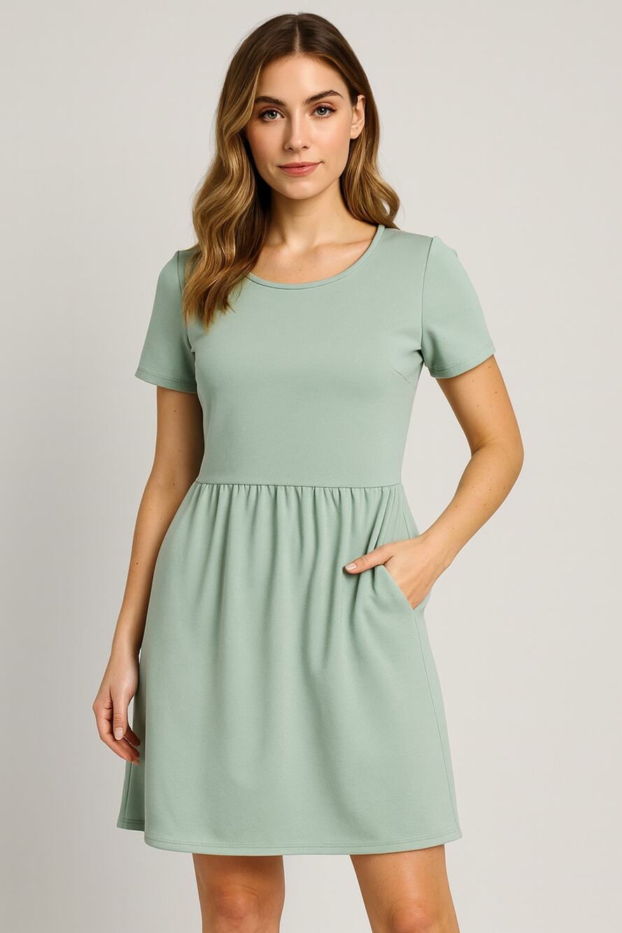 Jessakae Mint Green‎ Dress Size M Short Sleeve Fit and Flare Minimalist